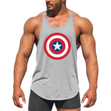Captain America T Shirt Gym Sports Vest Men's Printing