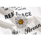 Men T Shirt Summer Casual Tops Men's Summer Large Printed Embroidered Fashion Brand Short Sleeve Men's and Women's Neutral Daisy Short T