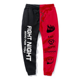 Fight Night Sweatpants Summer High Waist Lace-up Alphabet Graffiti Print Casual Sweater Pants Slimming Trousers