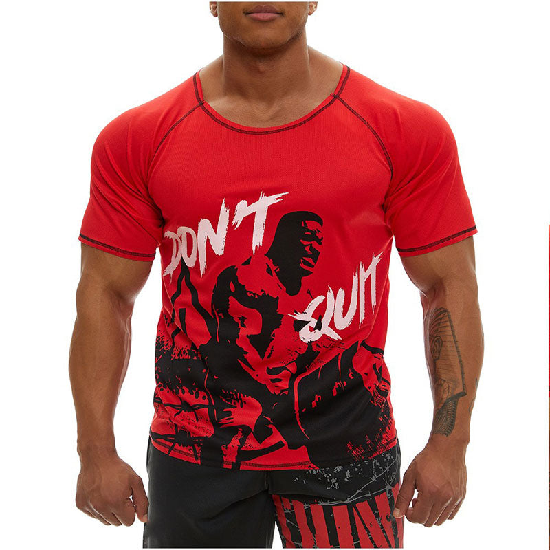Slim Fit Muscle Gym Men T Shirt Men Rugged Style Workout Tee Tops Muscle Workout Brothers Men's Sports and Leisure Running Workout Summer Loose Short Sleeves T-shirt