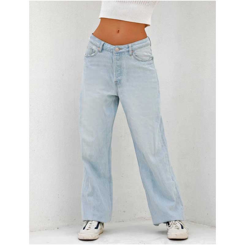 100 Cotton Jeans Women High Waist Loose Wide Legs Women's Jeans