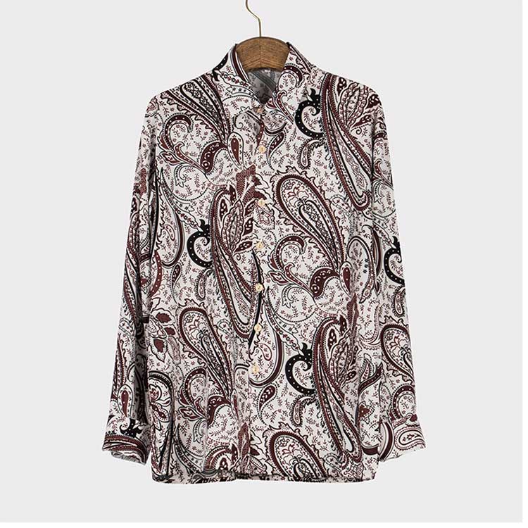 Men's Shirt Loose Cardigan Men's Casual Long Sleeve Printed Shirt