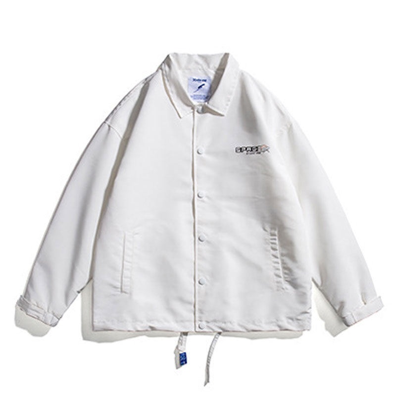 Spring Personalized Printed Lapel Large Size Sports Retro Jacket Men's Jacket Student Men Jacket