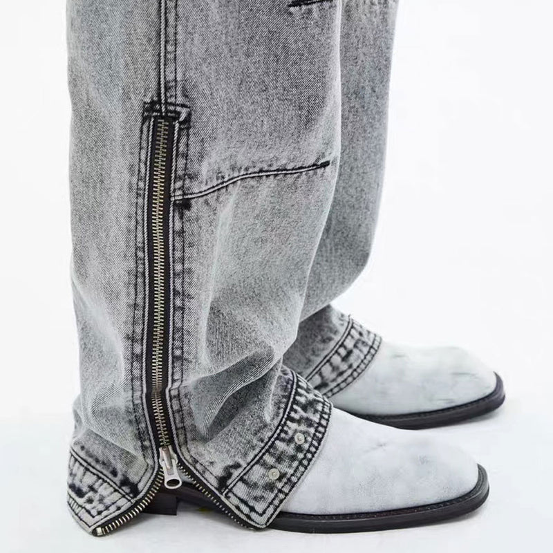 Jeans Men I plus Size Retro Sports Trousers Baggy Straight Trousers Trousers Men Denim Pants