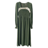 Green Fairycore Dress French Style Pleated Tube Top High Waist Temperament Dress for Women