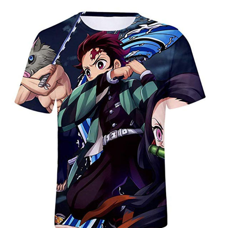 Anime Tshirts Aesthetic Men's Shirt Men's plus Size Digital Printing 3D Short Sleeve T-shirt