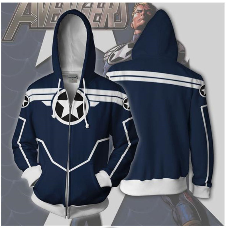 Captain America Hoodie Avengers 4 Sweatshirt Marvel Captain America 3D Printed Sweater