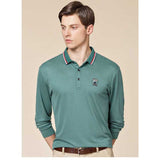 USPA Shirts Chuanqibaoluo Business Slim-Fit Long-Sleeved Embroidered Polo