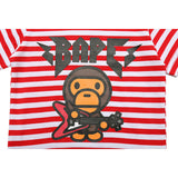 A Ape Print for Kids T Shirt Rock Bass Player Striped Children T-shirt