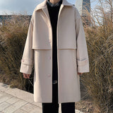 Winter plus Size Loose Men's Coat Vintage Coat Top Overcoat Men Trench Coat