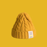 Toque Autumn and Winter Thick Warm Twist Knitted Hat Cone Top Hat Ear Protection Beanie Hat Woolen Cap Men