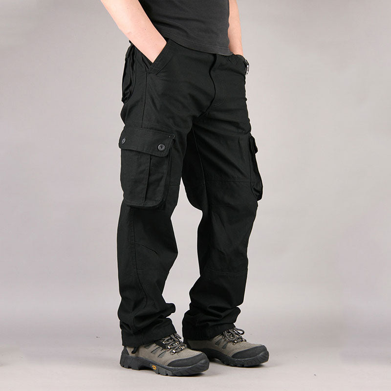 Baggy Cargo Pants for Men Spring and Autumn Overalls Men's Outdoor Casual Trousers Multi-Pocket Pants Loose Straight Casual Pants