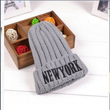 Yankee Bucket Hat Letter Embroidery Woolen Cap Autumn and Winter Knitted Hat