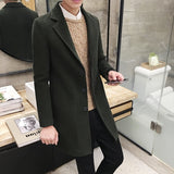 Fall Winter Men Overcoat Slim-Fit Mid-Length Trench Coat Thick Cotton-Padded Jacket Men Spring Trench Coat