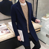 Fall Winter Men Overcoat Slim-Fit Mid-Length Trench Coat Thick Cotton-Padded Jacket Men Spring Trench Coat