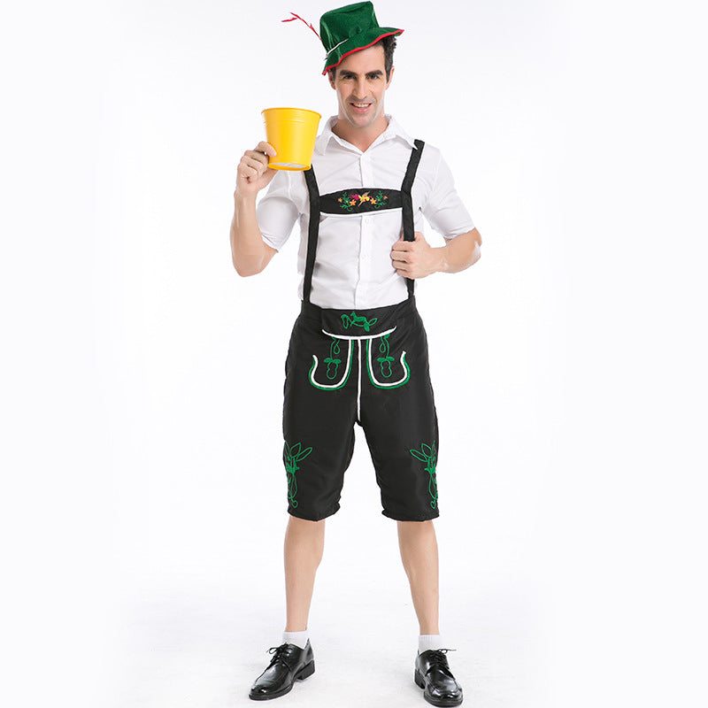 Lederhosen Suspenders Halloween Costume Cosplay Worker Uniform German Beer Festival Costume Performance Costume