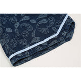 Mens Jean Shorts Paisley Patchwork Denim Shorts Men's Loose Casual Shorts for Summer Street Tide Brand