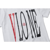 Vlone ShortSleeved Tshirt Printed Friends High Street Hip Hop Men and Women Half Sleeve