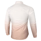 Men's Gradient Color Long-Sleeved Shirt Fashionable Casual Shirt Men Shirt