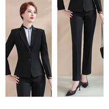 Women Pants Suit Uniform Designs Formal Style Office Lady Bussiness Attire Blue Slim Fit Business Suit Suit for Women