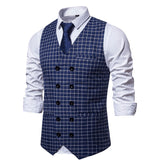 Tuxedo Vests Men Suit Vest European and American Fashion Plaid Vest Personality Fashion