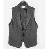 Tuxedo Vests Autumn and Winter Thick Suit Collar British Retro Herringbone Men's Slim Fit Vest