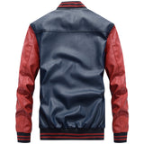 Two Tone Leather Jacket Autumn And Winter PU Leather Men 'S Casual Velvet Stand Collar Leather Jacket Coat Men 'S