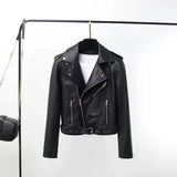 Hot Pink Motorcycle Jacket Autumn Zipper Multi-Color Short Leather Coat Women's Pu Jacket Coat Motorcycle Clothing