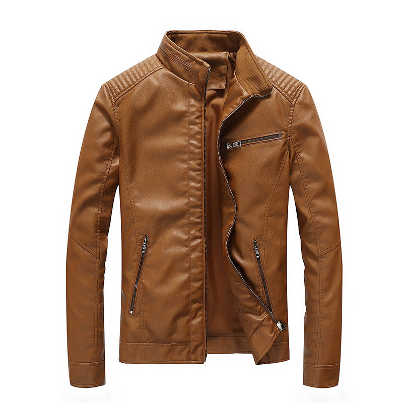1970 East West Leather Jacket Spring and Autumn PU Leather Men's Jacket Biker's Leather Jacket