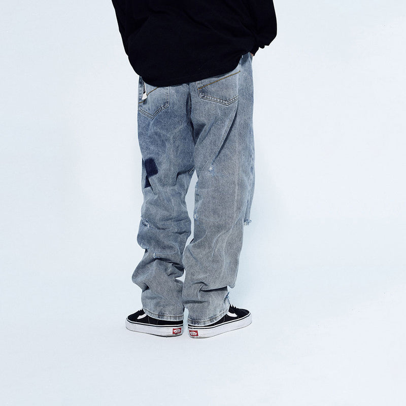 Jeans Men's plus Size Retro Sports Trousers Casual Straight Trousers Men Jeans