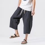 Linen Pants Straight Leg Pants Drawstring Lightweight Elastic Beach Pants Loose plus Size Casual Pants Harem Men
