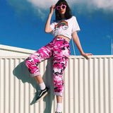 Hip Hop Camoufiage Print Savage Orange Camo Cargo Pants Dafeili Pants Casual Street plus Size Retro Sports Cargo Pants