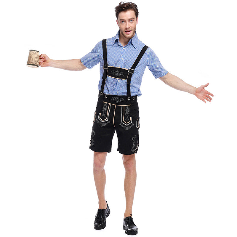 Lederhosen Two-Color Shirt Suspenders Adult Beer Festival Clothing