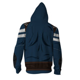 Captain America Hoodie 3D Printing Zipper Hooded Sweatshirt