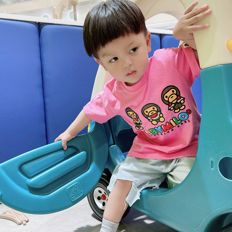 A Ape Print for Kids T Shirt Summer Boys and Girls Short Sleeve T-shirt