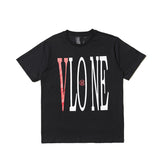 V Lone T Shirt Fujiwaro Joint Name Short Sleeve T-shirt Printed Friends High Street Hip Hop Men and Women Half Sleeve