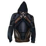 Captain America Hoodie 3D Digital Printed Full-Zip Cardigan Hooded Jacket