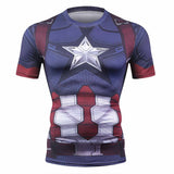 Captain America T Shirt Avengers T-shirt Printed Tight Sports Fitness Tights