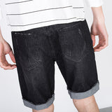 Man Jean Short Men Denim Short Pants Summer Men's Embroidered Denim Shorts Trendy All-Matching Straight Slim Fit