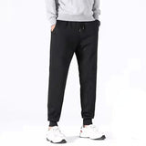 Men Pants Fleece-Lined Thickening Exercise Knitted Ankle Banded Pants