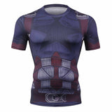 Captain America T Shirt Avengers T-shirt Printed Tight Sports Fitness Tights