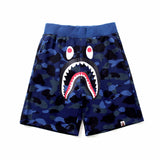 A Ape Print Shorts Men's Shark Head Camouflage Elastic Waist Fifth Pants Middle Pants Casual Shorts