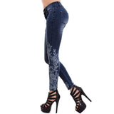 100 Cotton Jeans Women High Waist Embroidery Women's Slim Fit Skinny Pants