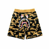 A Ape Print Shorts Men's Shark Head Camouflage Elastic Waist Fifth Pants Middle Pants Casual Shorts