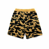 A Ape Print Shorts Men's Shark Head Camouflage Elastic Waist Fifth Pants Middle Pants Casual Shorts