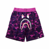 A Ape Print Shorts Men's Shark Head Camouflage Elastic Waist Fifth Pants Middle Pants Casual Shorts