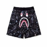 A Ape Print Shorts Men's Starry Camouflage Shark Head Fifth Pants Men's Beach Pants Middle Pants