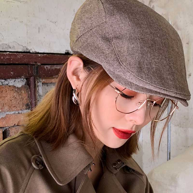 Beret Hat Autumn and Winter Solid Color Young and Middle-Aged Gentleman Peaked Cap Men's Retro British Painter Advance Hats