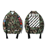 Black Arrow Print Cardigan Zipper Hoodie Coat Owt
