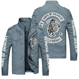 Men's Jacket Coat Sons of Anarchy Spring and Autumn Jacket Loose Zip Casual Jacket